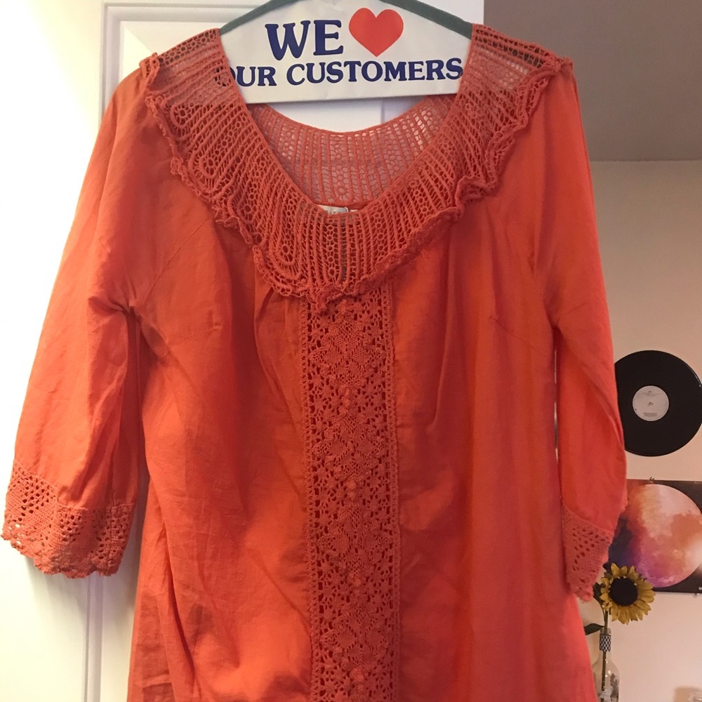 Anthropologie Salmon colored cover up/dress